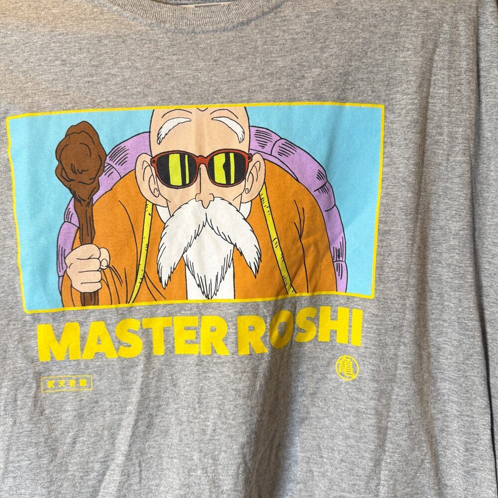 Dragon Ball Z Master Roshi Graphic T Shirt Gray XL Anime Funimation Toei - Picture 2 of 4